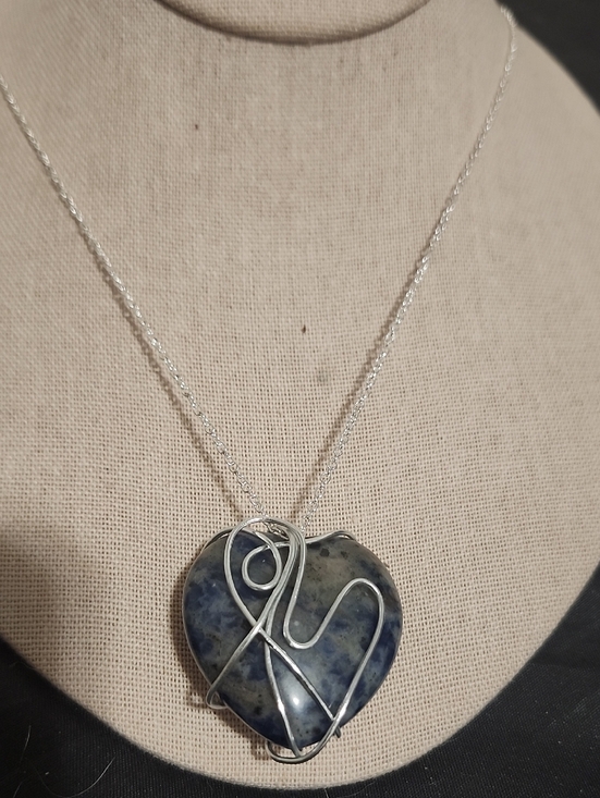 Hand Crafted Jewelry - Handmade Serenity Truth Heart Wire Wrapped Necklace